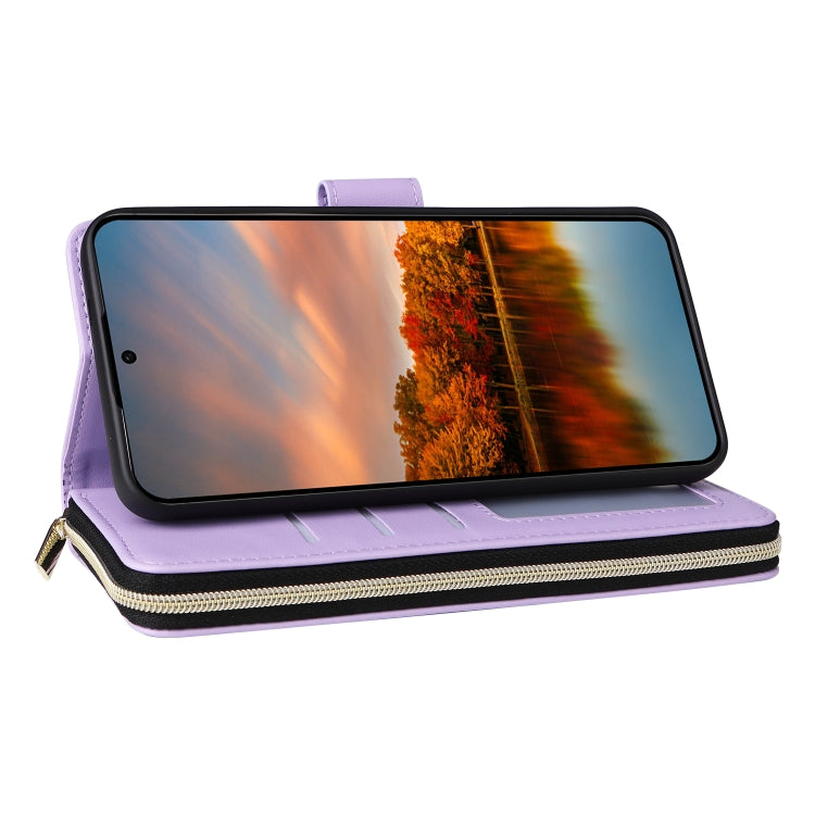 For Samsung Galaxy S24 FE 5G Nine-card Slots Zipper Wallet Bag Leather Phone Case