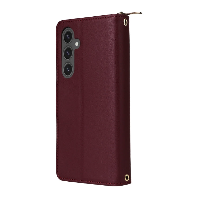 For Samsung Galaxy S24 FE 5G Nine-card Slots Zipper Wallet Bag Leather Phone Case