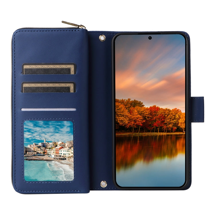 For Samsung Galaxy S24 FE 5G Nine-card Slots Zipper Wallet Bag Leather Phone Case