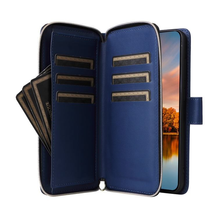 For Samsung Galaxy S24 FE 5G Nine-card Slots Zipper Wallet Bag Leather Phone Case