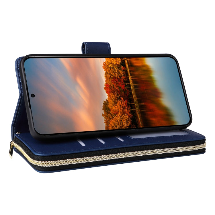 For Samsung Galaxy S24 FE 5G Nine-card Slots Zipper Wallet Bag Leather Phone Case