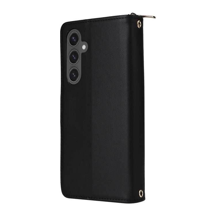 For Samsung Galaxy S24 FE 5G Nine-card Slots Zipper Wallet Bag Leather Phone Case
