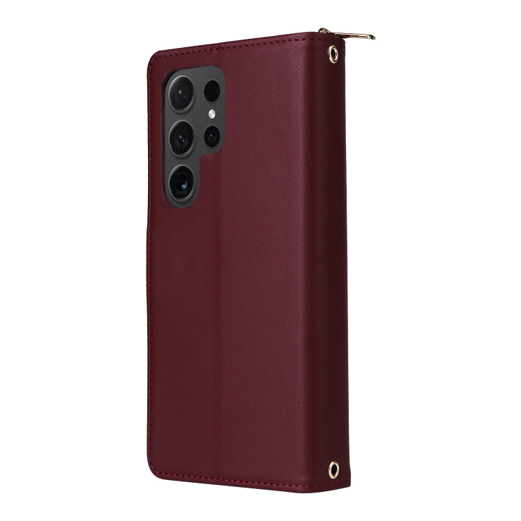 For Samsung Galaxy S24 Ultra 5G Nine-card Slots Zipper Wallet Bag Leather Phone Case