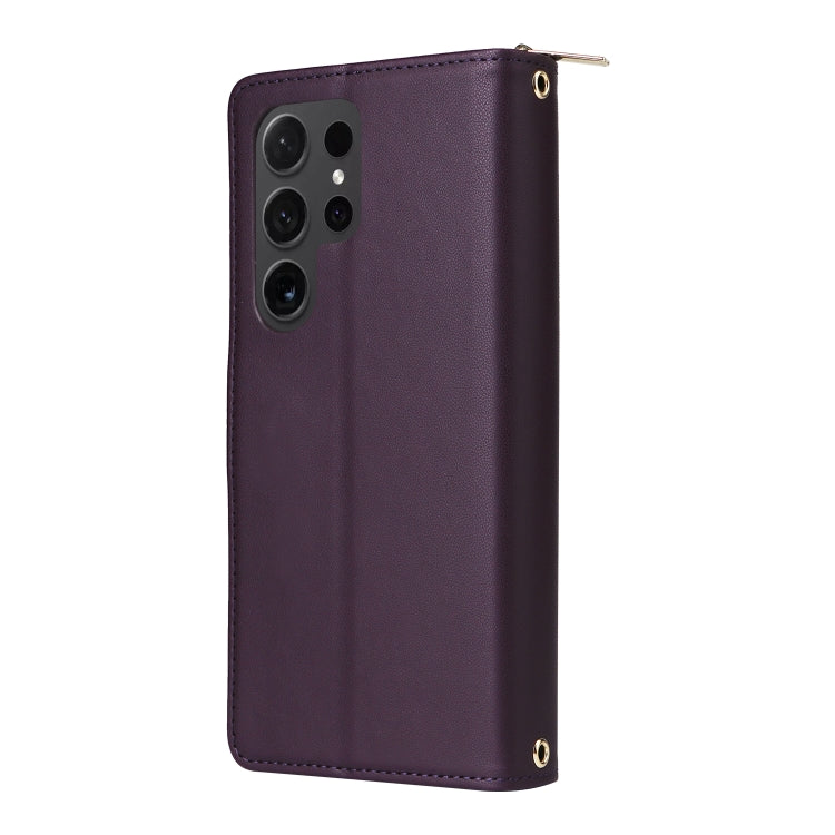For Samsung Galaxy S24 Ultra 5G Nine-card Slots Zipper Wallet Bag Leather Phone Case