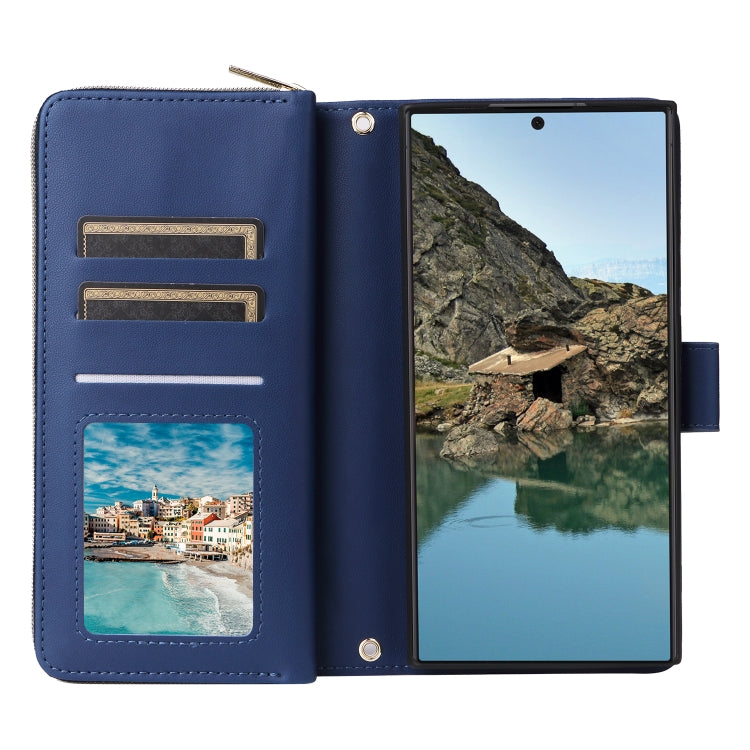 For Samsung Galaxy S24 Ultra 5G Nine-card Slots Zipper Wallet Bag Leather Phone Case