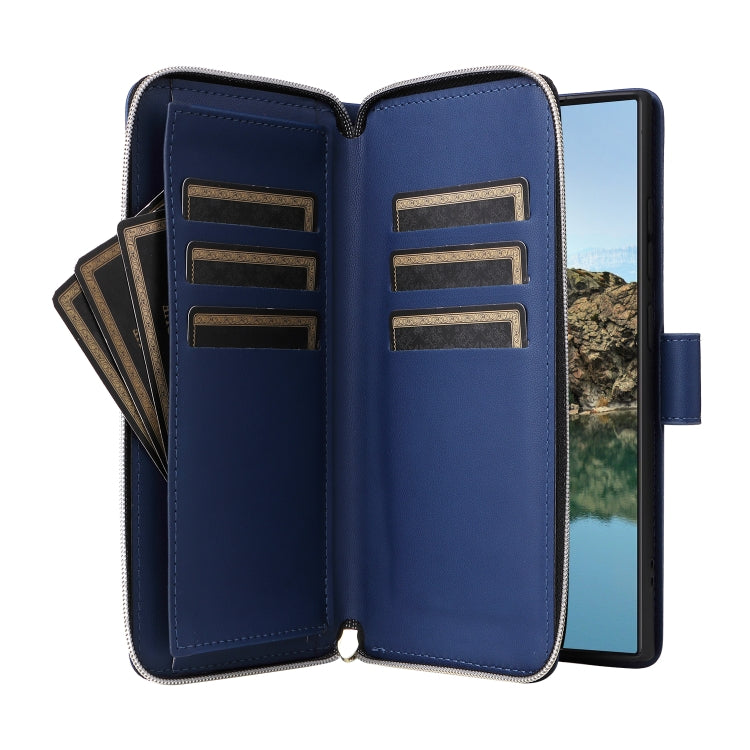 For Samsung Galaxy S24 Ultra 5G Nine-card Slots Zipper Wallet Bag Leather Phone Case