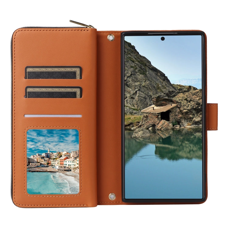 For Samsung Galaxy S24 Ultra 5G Nine-card Slots Zipper Wallet Bag Leather Phone Case