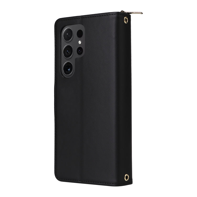 For Samsung Galaxy S24 Ultra 5G Nine-card Slots Zipper Wallet Bag Leather Phone Case