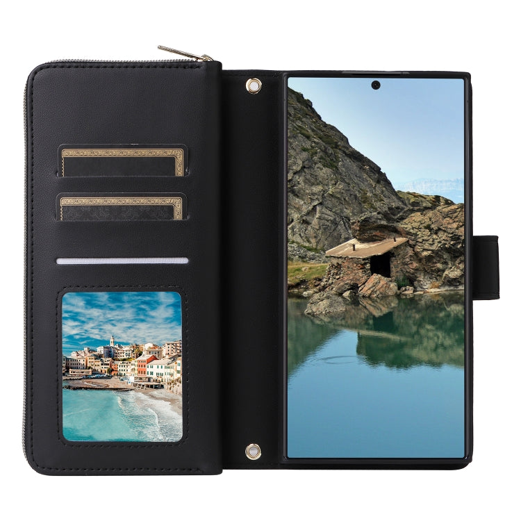 For Samsung Galaxy S24 Ultra 5G Nine-card Slots Zipper Wallet Bag Leather Phone Case