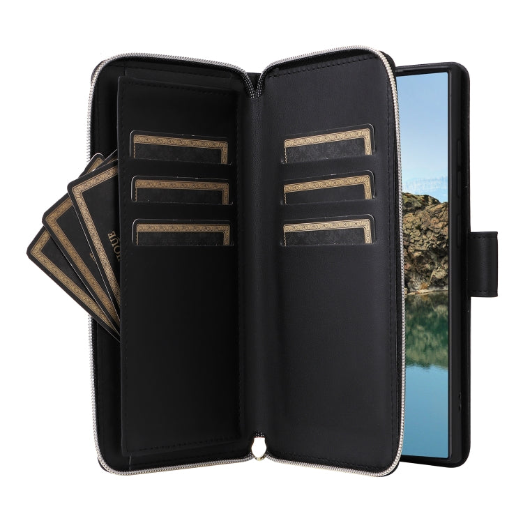 For Samsung Galaxy S24 Ultra 5G Nine-card Slots Zipper Wallet Bag Leather Phone Case