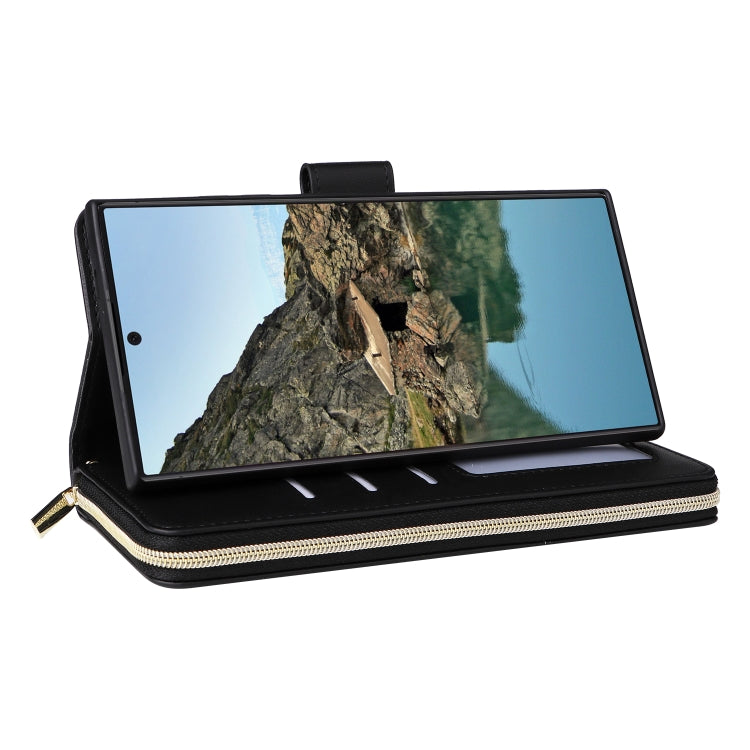 For Samsung Galaxy S24 Ultra 5G Nine-card Slots Zipper Wallet Bag Leather Phone Case
