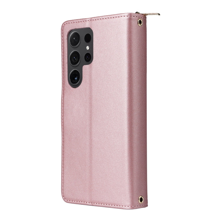 For Samsung Galaxy S24 Ultra 5G Nine-card Slots Zipper Wallet Bag Leather Phone Case