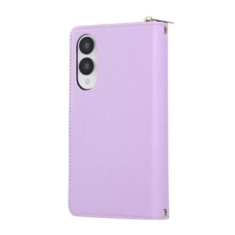 For Samsung Galaxy S25 Edge 5G Nine-card Slots Zipper Wallet Bag Leather Phone Case