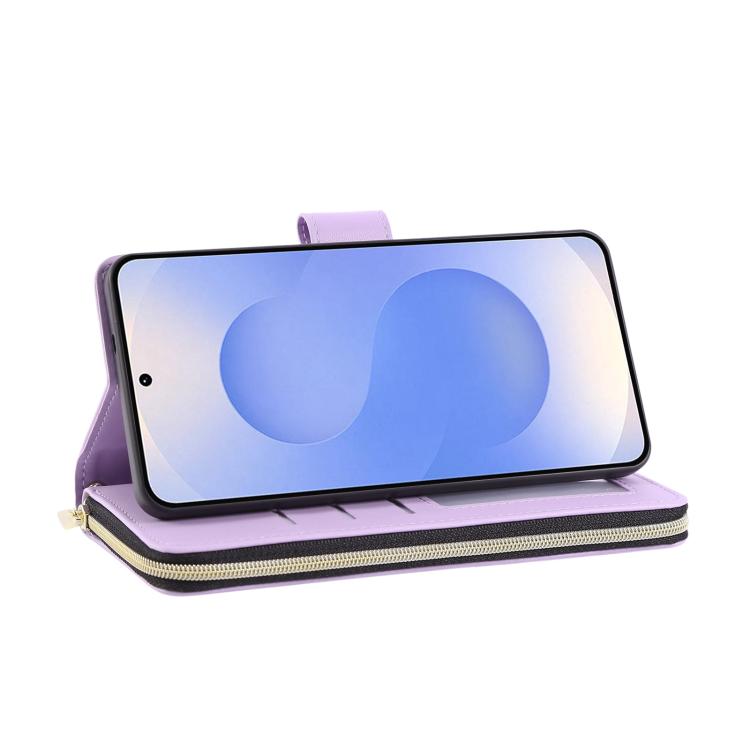 For Samsung Galaxy S25 Edge 5G Nine-card Slots Zipper Wallet Bag Leather Phone Case