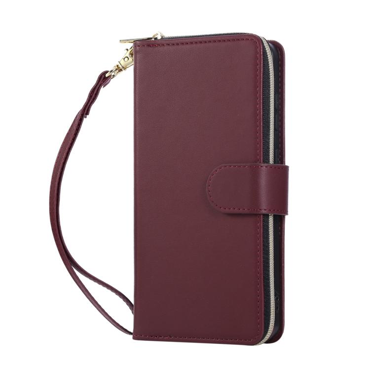 For Samsung Galaxy S25 Edge 5G Nine-card Slots Zipper Wallet Bag Leather Phone Case