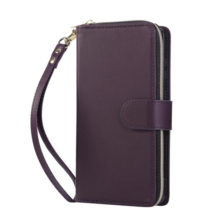 For Samsung Galaxy S25 Edge 5G Nine-card Slots Zipper Wallet Bag Leather Phone Case