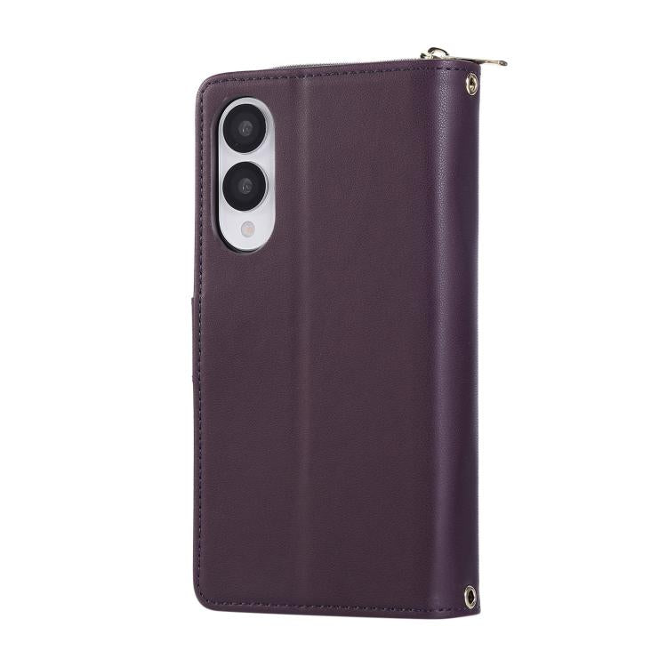 For Samsung Galaxy S25 Edge 5G Nine-card Slots Zipper Wallet Bag Leather Phone Case