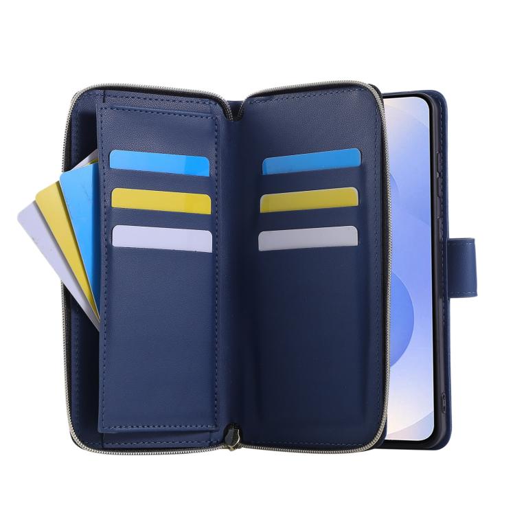 For Samsung Galaxy S25 Edge 5G Nine-card Slots Zipper Wallet Bag Leather Phone Case