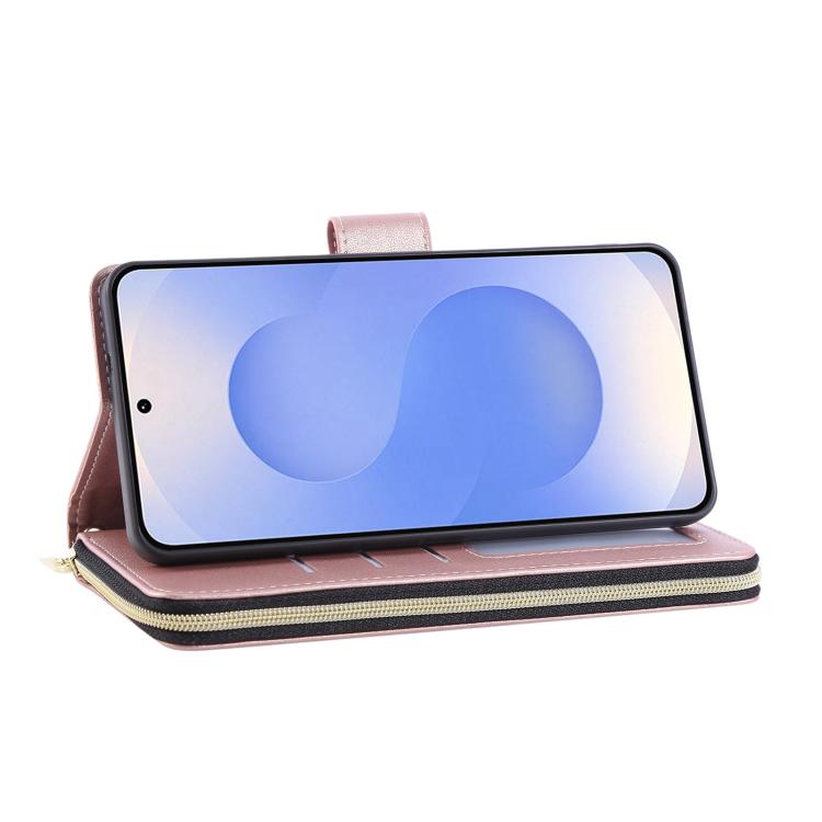 For Samsung Galaxy S25 Edge 5G Nine-card Slots Zipper Wallet Bag Leather Phone Case