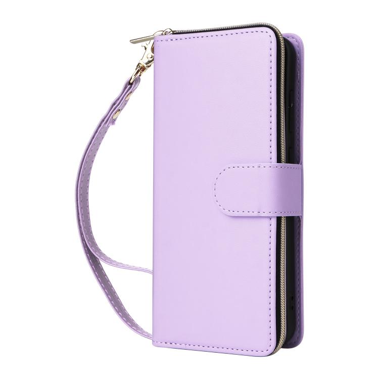 For Samsung Galaxy S25 FE 5G Nine-card Slots Zipper Wallet Bag Leather Phone Case