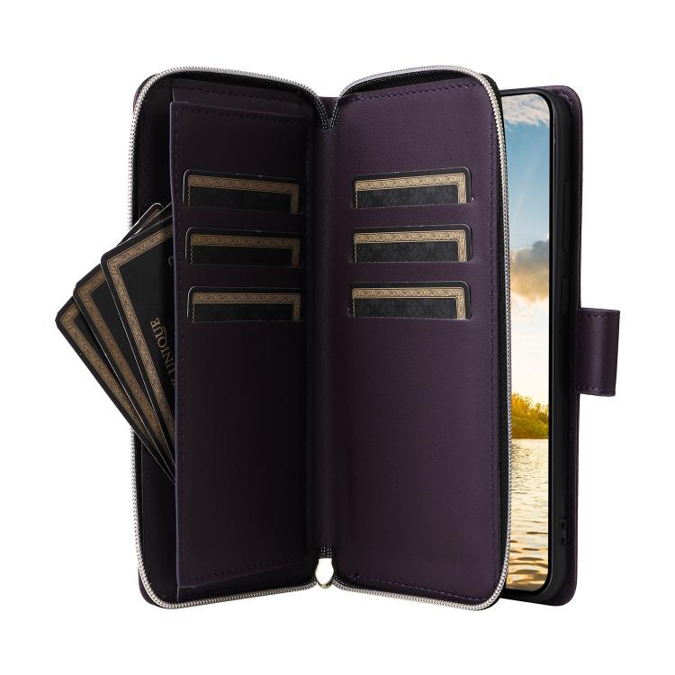 For Samsung Galaxy S25 FE 5G Nine-card Slots Zipper Wallet Bag Leather Phone Case