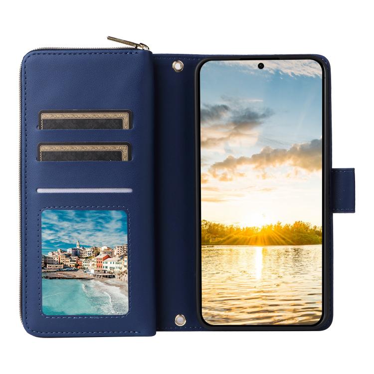 For Samsung Galaxy S25 FE 5G Nine-card Slots Zipper Wallet Bag Leather Phone Case