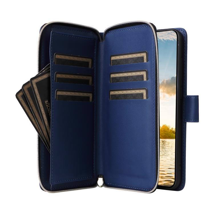 For Samsung Galaxy S25 FE 5G Nine-card Slots Zipper Wallet Bag Leather Phone Case