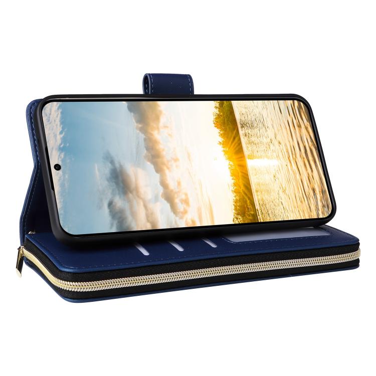 For Samsung Galaxy S25 FE 5G Nine-card Slots Zipper Wallet Bag Leather Phone Case