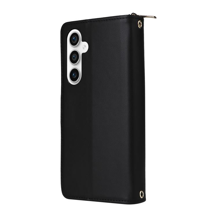 For Samsung Galaxy S25 FE 5G Nine-card Slots Zipper Wallet Bag Leather Phone Case
