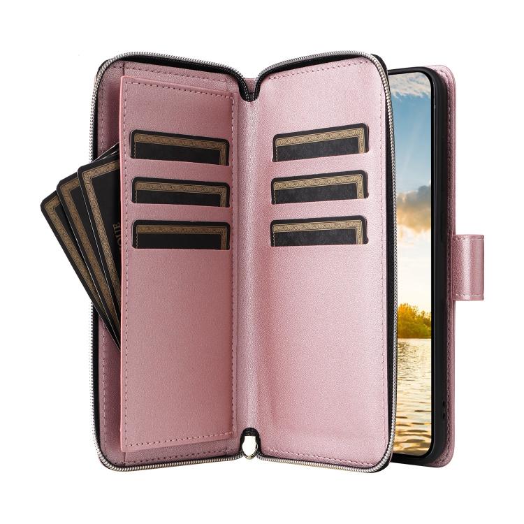 For Samsung Galaxy S25 FE 5G Nine-card Slots Zipper Wallet Bag Leather Phone Case