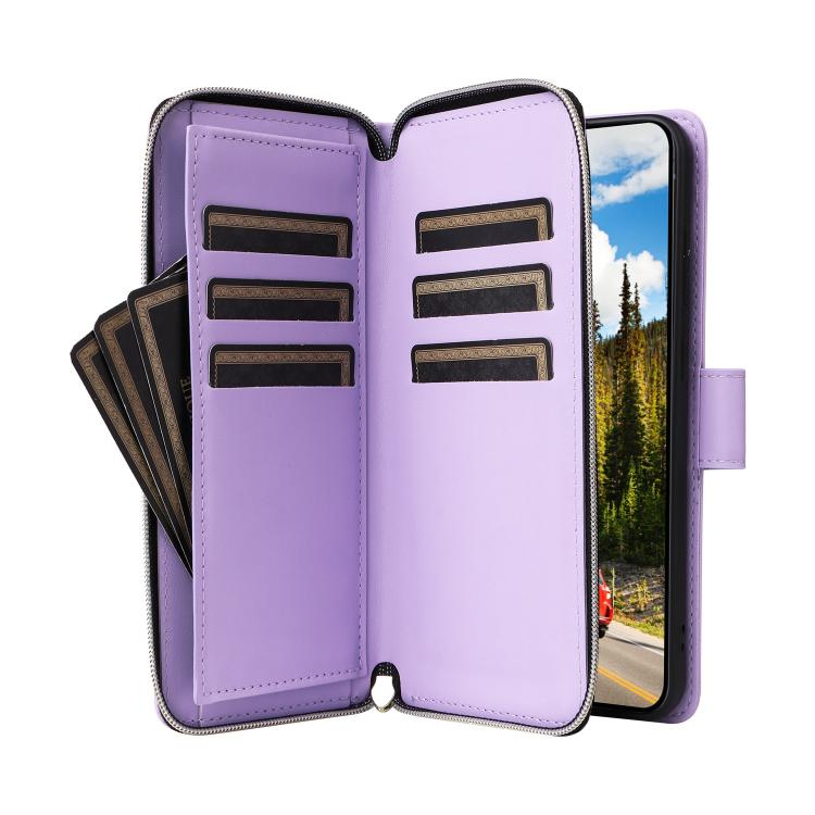 For Samsung Galaxy S26 5G Nine-card Slots Zipper Wallet Bag Leather Phone Case