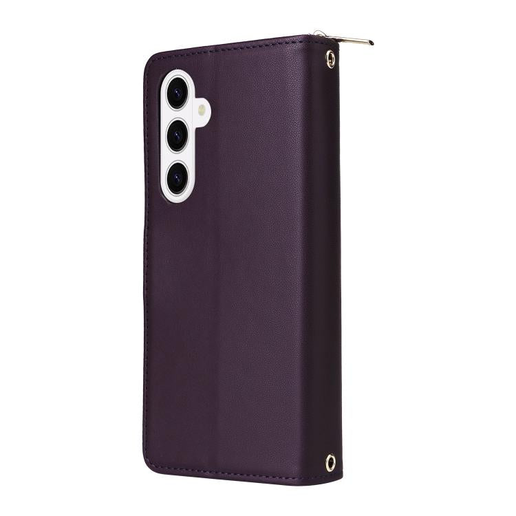 For Samsung Galaxy S26 5G Nine-card Slots Zipper Wallet Bag Leather Phone Case