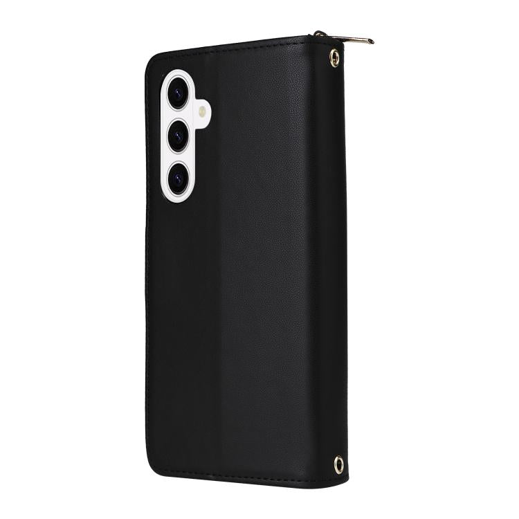 For Samsung Galaxy S26 5G Nine-card Slots Zipper Wallet Bag Leather Phone Case