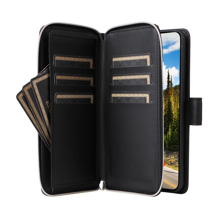 For Samsung Galaxy S26 5G Nine-card Slots Zipper Wallet Bag Leather Phone Case