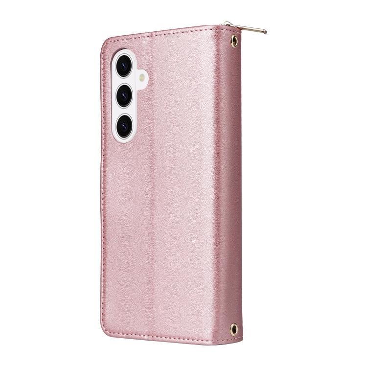 For Samsung Galaxy S26 5G Nine-card Slots Zipper Wallet Bag Leather Phone Case