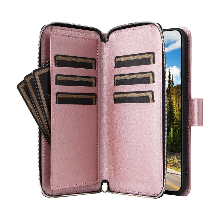 For Samsung Galaxy S26 5G Nine-card Slots Zipper Wallet Bag Leather Phone Case