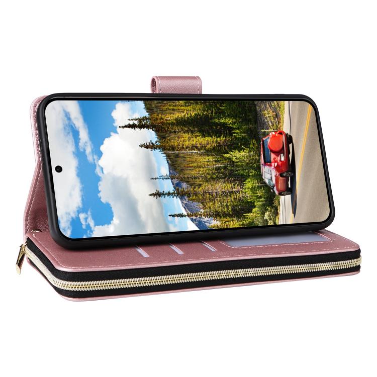 For Samsung Galaxy S26 5G Nine-card Slots Zipper Wallet Bag Leather Phone Case