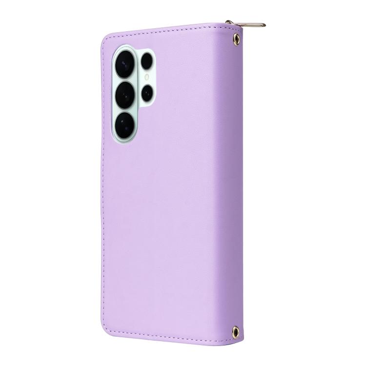 For Samsung Galaxy S26 Ultra 5G Nine-card Slots Zipper Wallet Bag Leather Phone Case
