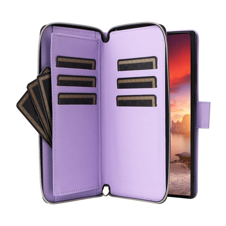 For Samsung Galaxy S26 Ultra 5G Nine-card Slots Zipper Wallet Bag Leather Phone Case