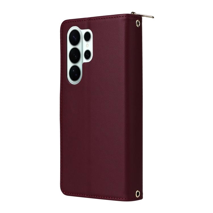 For Samsung Galaxy S26 Ultra 5G Nine-card Slots Zipper Wallet Bag Leather Phone Case