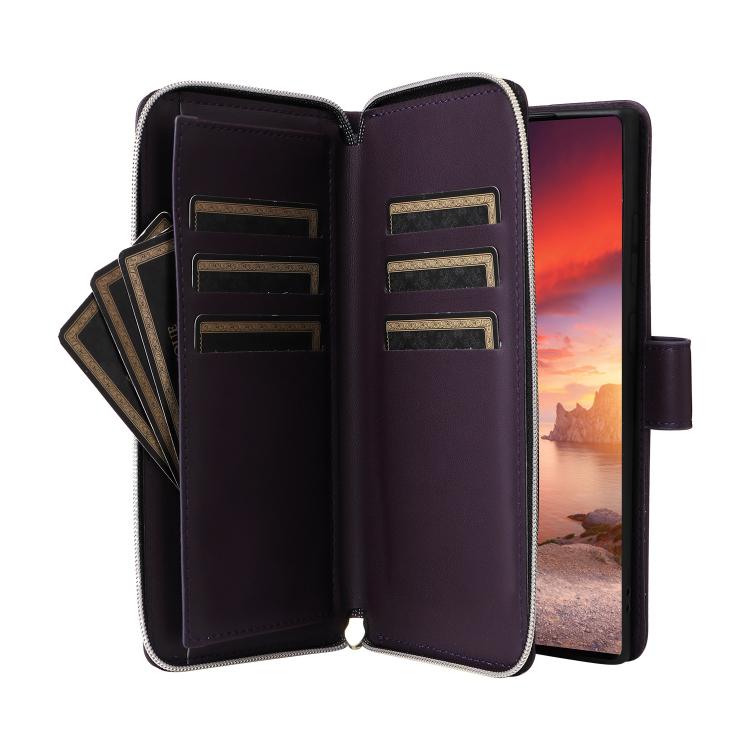 For Samsung Galaxy S26 Ultra 5G Nine-card Slots Zipper Wallet Bag Leather Phone Case