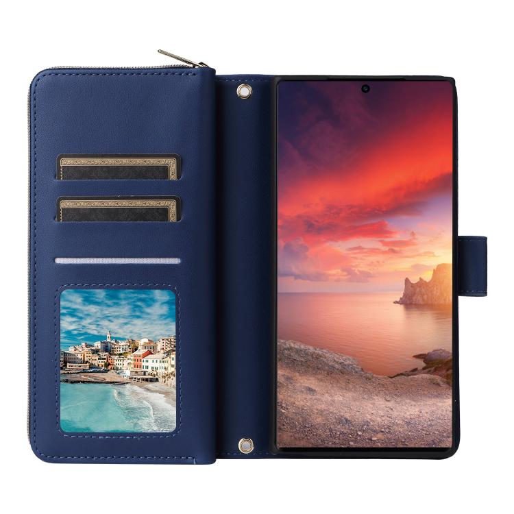 For Samsung Galaxy S26 Ultra 5G Nine-card Slots Zipper Wallet Bag Leather Phone Case
