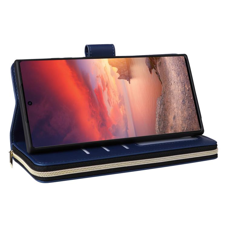 For Samsung Galaxy S26 Ultra 5G Nine-card Slots Zipper Wallet Bag Leather Phone Case