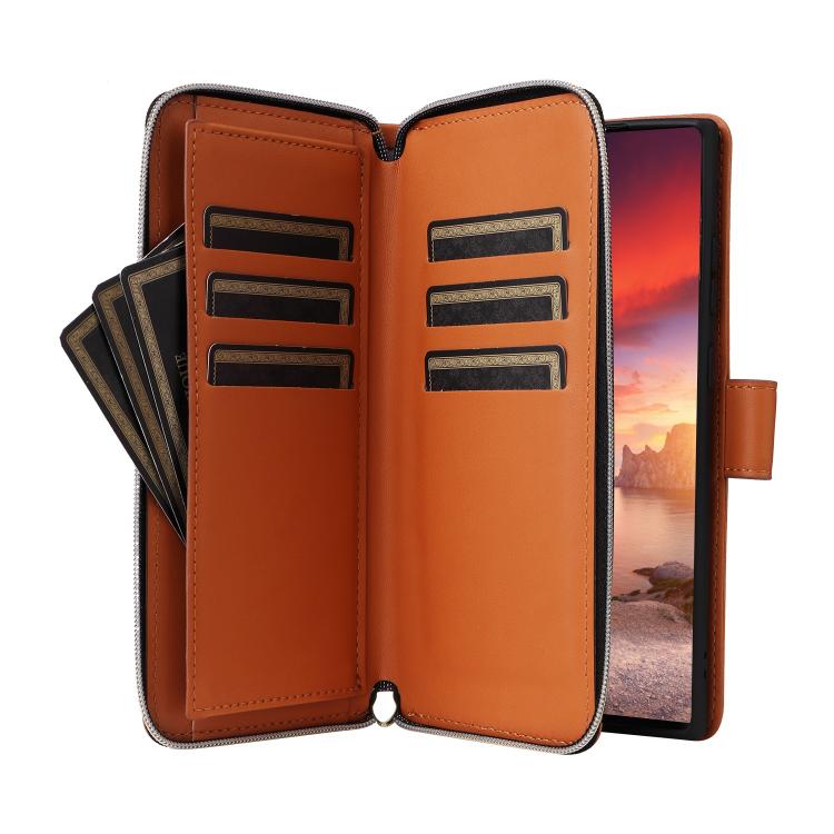 For Samsung Galaxy S26 Ultra 5G Nine-card Slots Zipper Wallet Bag Leather Phone Case