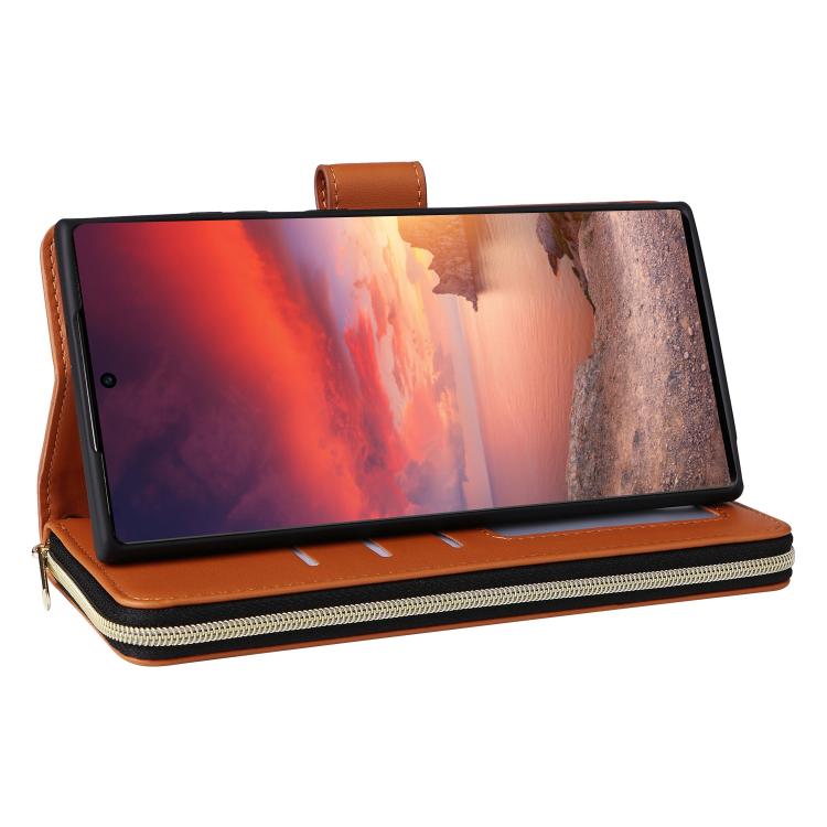 For Samsung Galaxy S26 Ultra 5G Nine-card Slots Zipper Wallet Bag Leather Phone Case