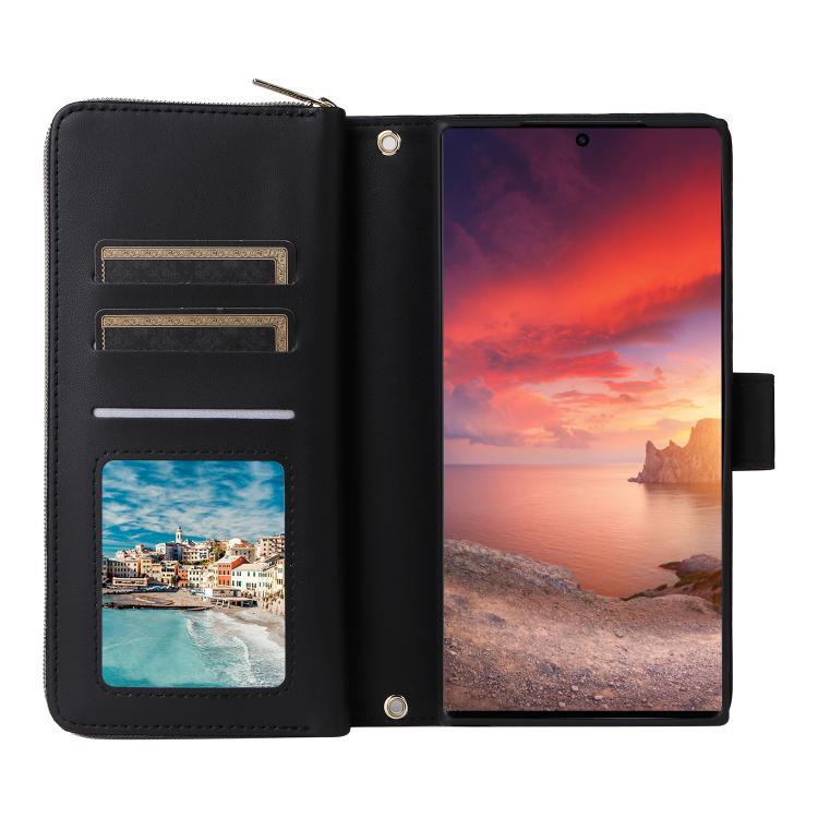 For Samsung Galaxy S26 Ultra 5G Nine-card Slots Zipper Wallet Bag Leather Phone Case