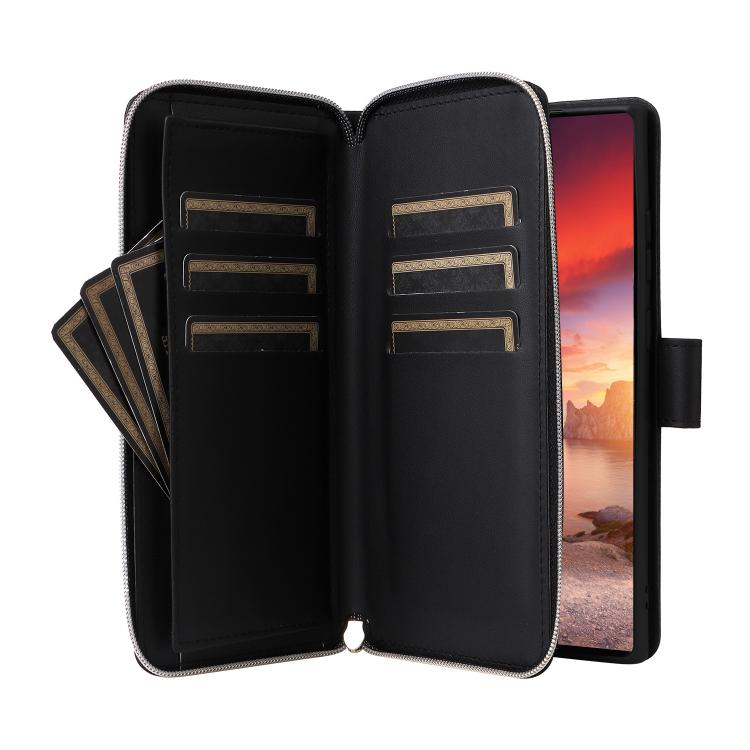 For Samsung Galaxy S26 Ultra 5G Nine-card Slots Zipper Wallet Bag Leather Phone Case