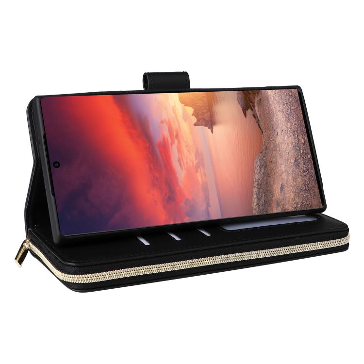 For Samsung Galaxy S26 Ultra 5G Nine-card Slots Zipper Wallet Bag Leather Phone Case
