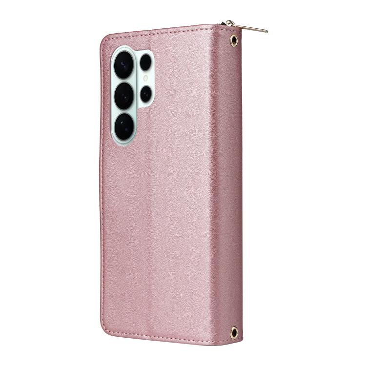 For Samsung Galaxy S26 Ultra 5G Nine-card Slots Zipper Wallet Bag Leather Phone Case
