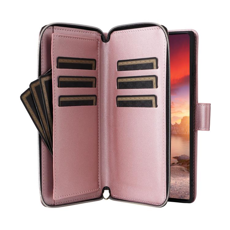 For Samsung Galaxy S26 Ultra 5G Nine-card Slots Zipper Wallet Bag Leather Phone Case